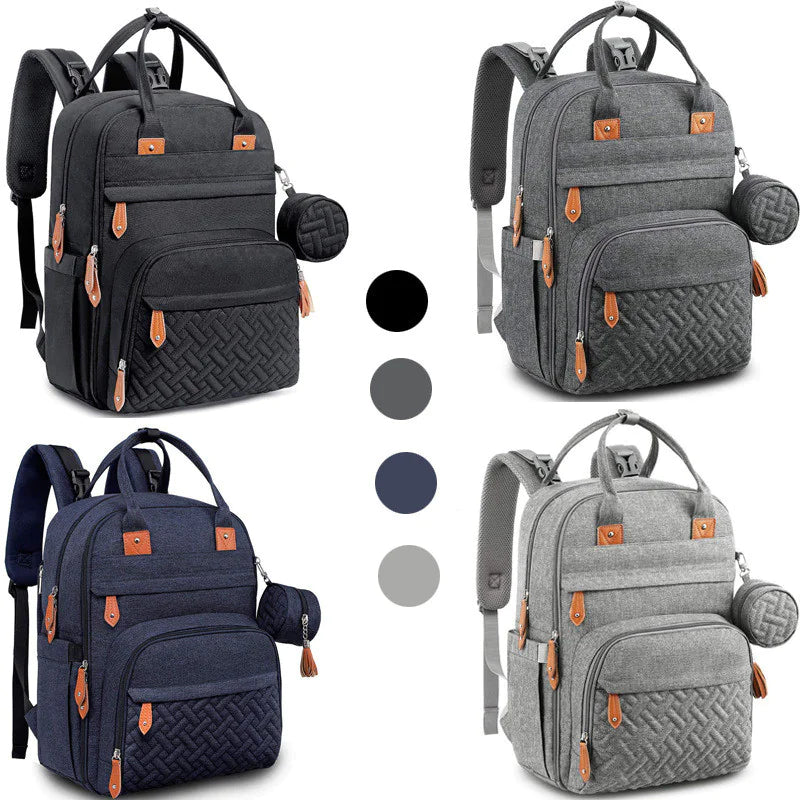 Spacious Portable Double-Shoulder Bag for Moms