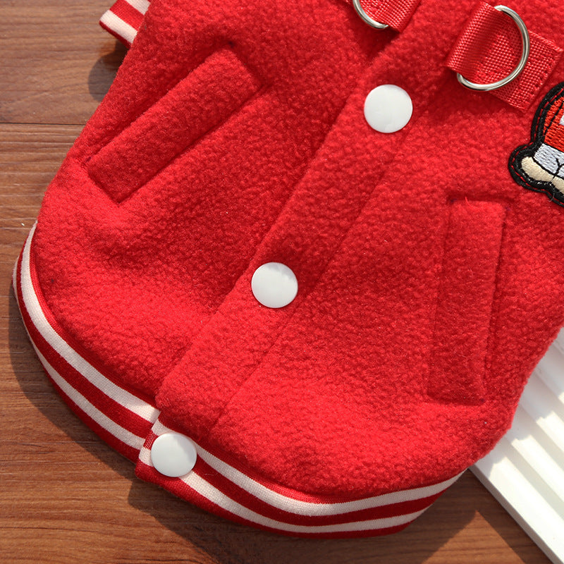 Wholesale Fleece Dog/Cat Outdoor Jacket - Small/Medium Pets, D-Ring & Buttons
