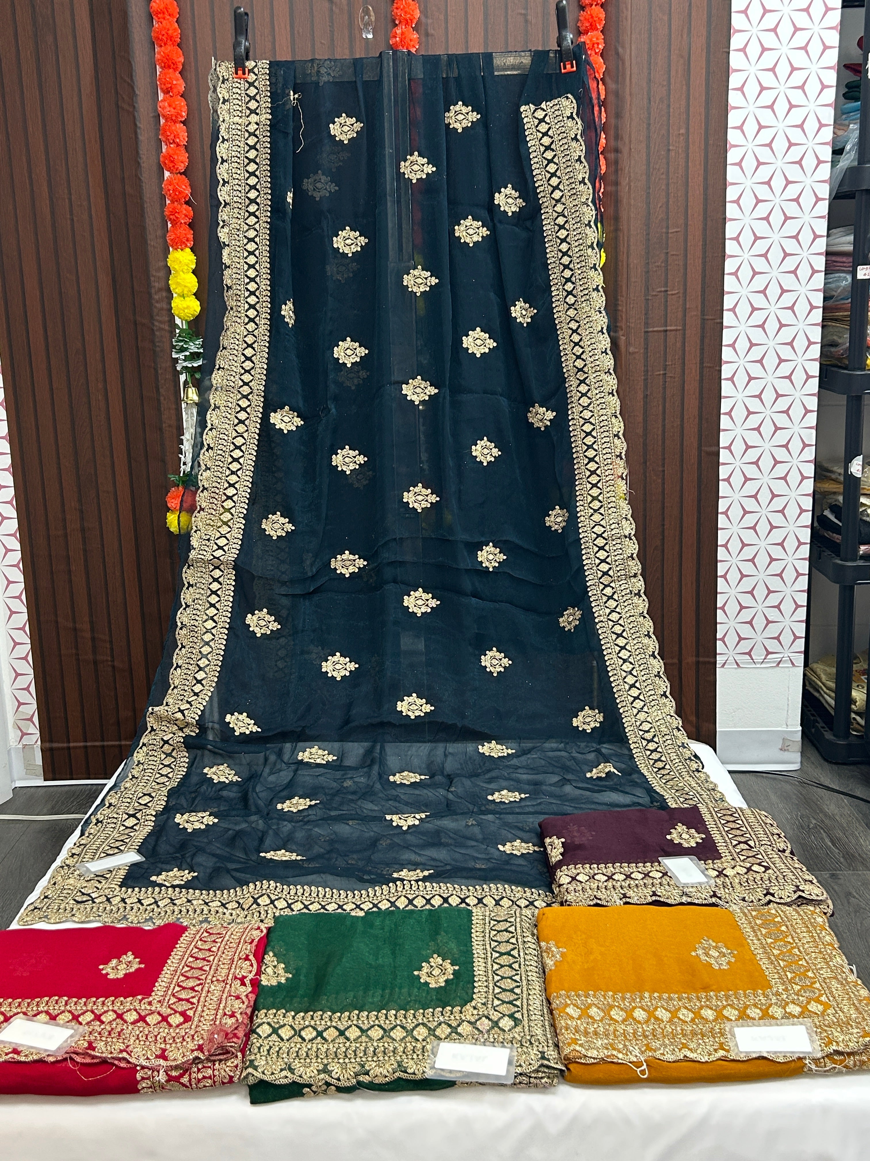 Chiffon heavy work saree: cocktail saree