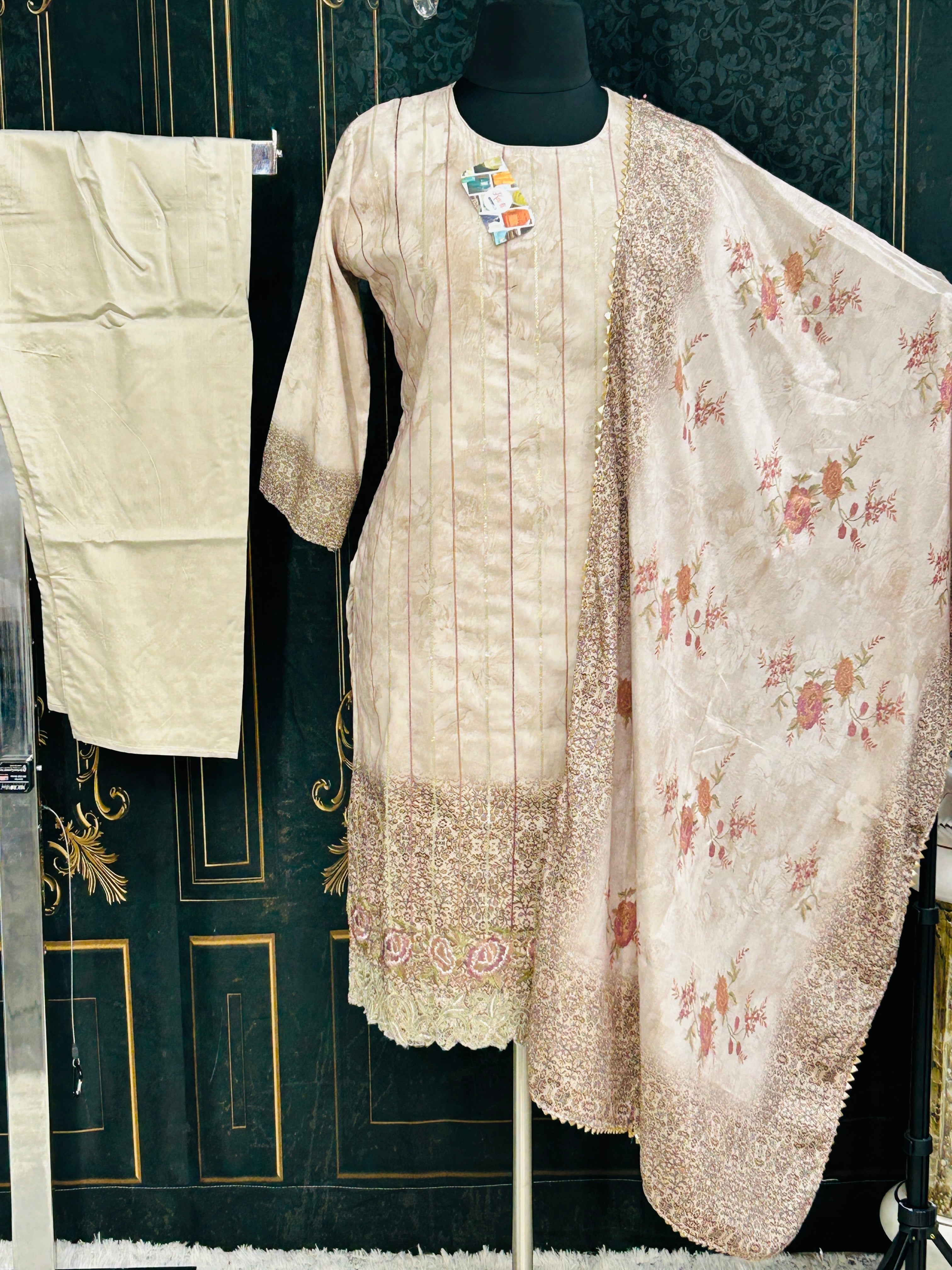 Chiffon silk salwar suit | plus size suit