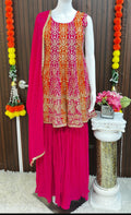 Party wear Chiffon sharara set