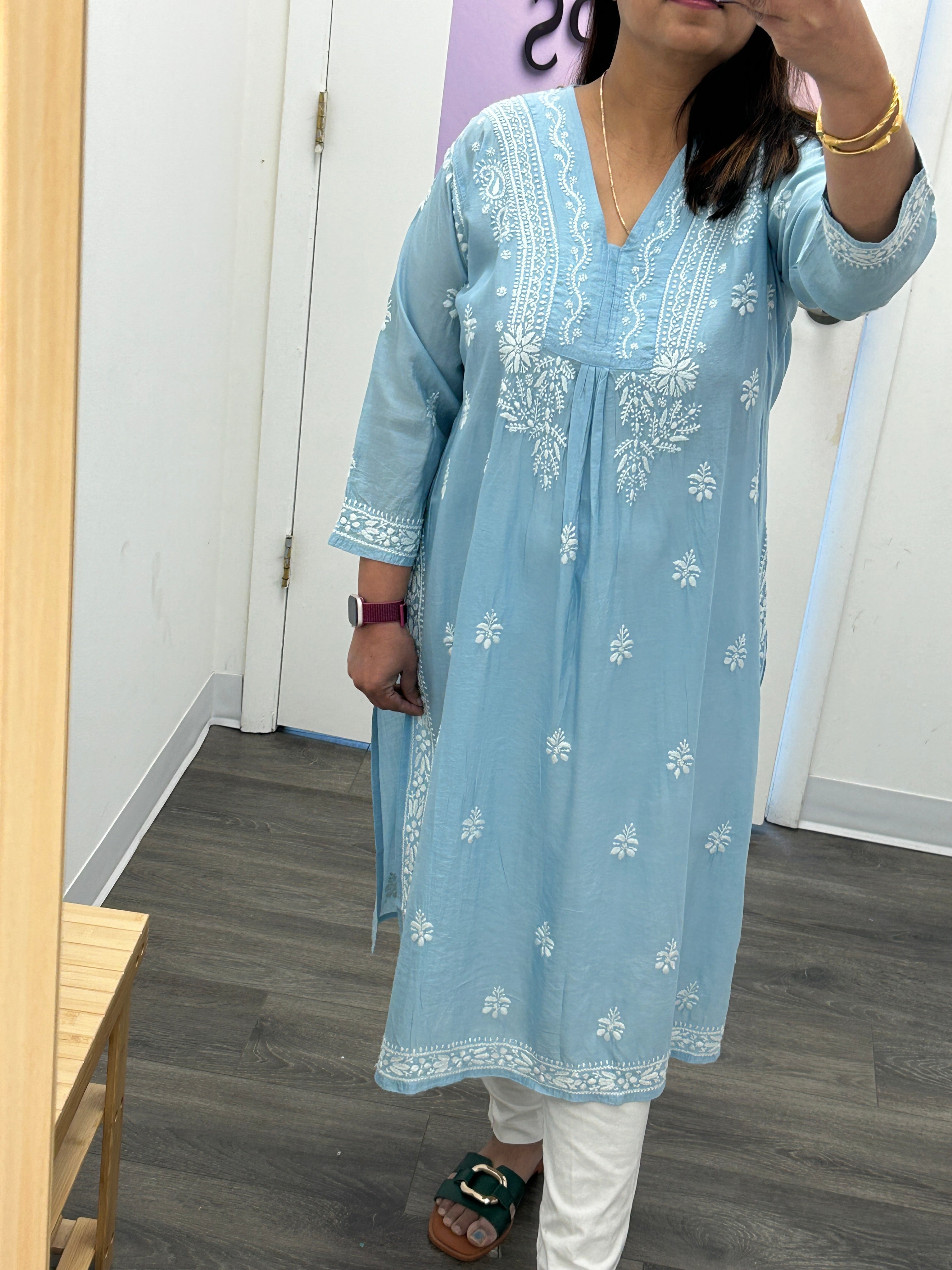 Chikankari cotton Kurti