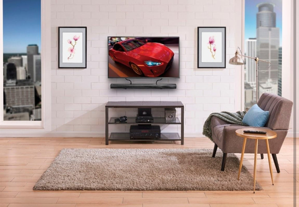 Rocketfish Universal Soundbar Mounting System - Black Soundbar Holder Compatible with 70" to 90" TVs - Adjustable Soundbar Bracket Mounting System - D