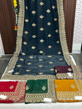 Chiffon heavy work saree: cocktail saree