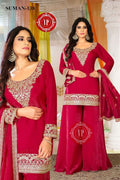 Party wear satin silk Sharara suit