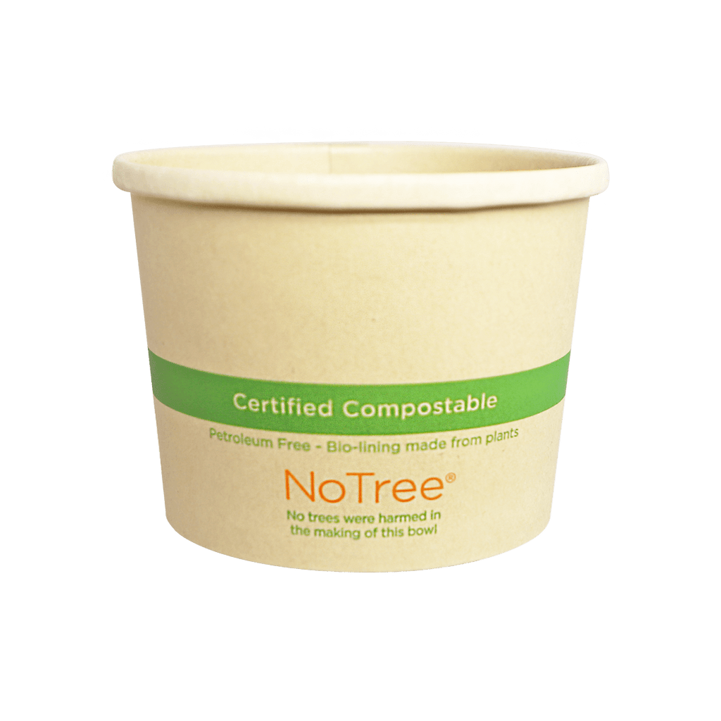 World Centric NoTree Paper Bowl 12oz Tall, Compostable (QTY 500), SKU BO-NT-12T