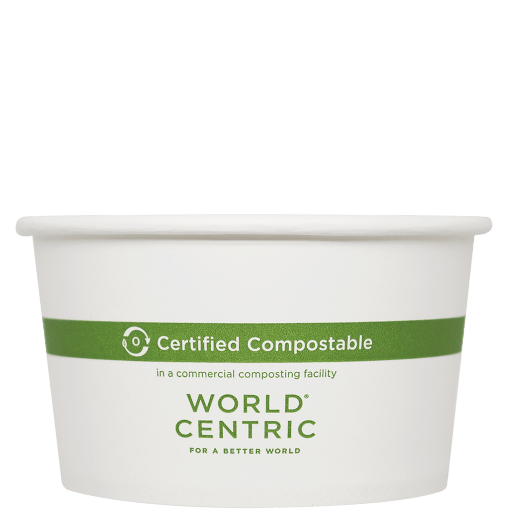 World Centric FSC Certified Compostable Paper Bowl, 12 oz, White (QTY 500), SKU BO-PA-12