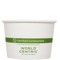 World Centric 16 oz FSC Paper Bowl, White, PLA Lined (QTY 500), SKU BO-PA-16
