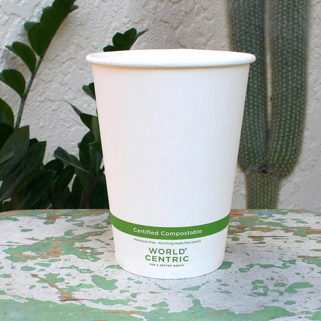 World Centric 32 oz FSC Paper Bowl, White, PLA-Lined (QTY 500), SKU BO-PA-32