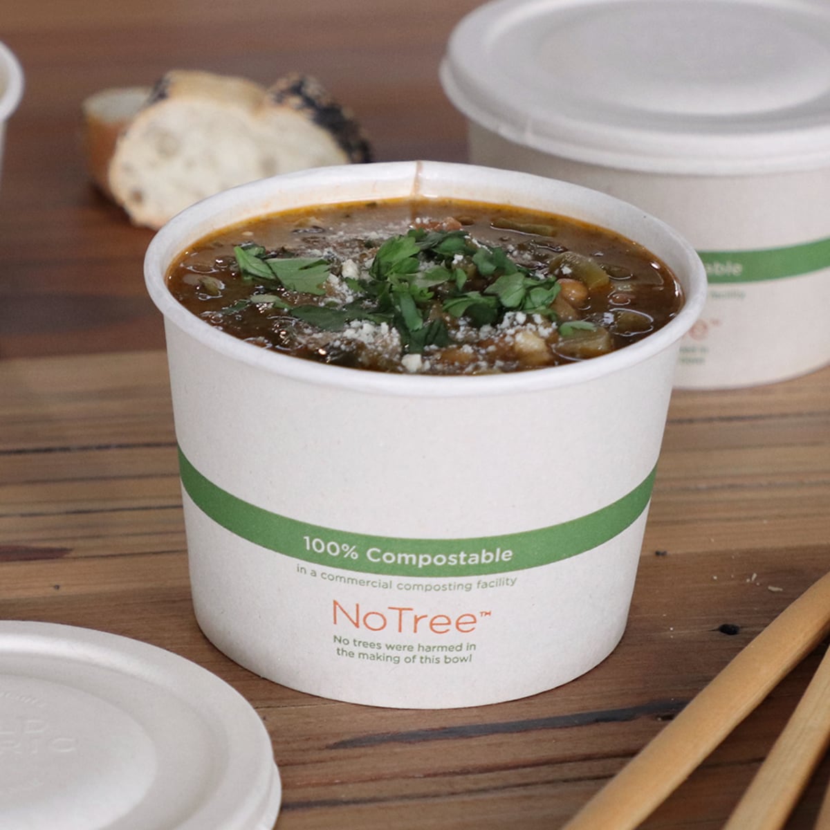 World Centric NoTree 16 oz Bamboo Paper Bowl – Compostable (QTY 500), SKU BO-SU-16