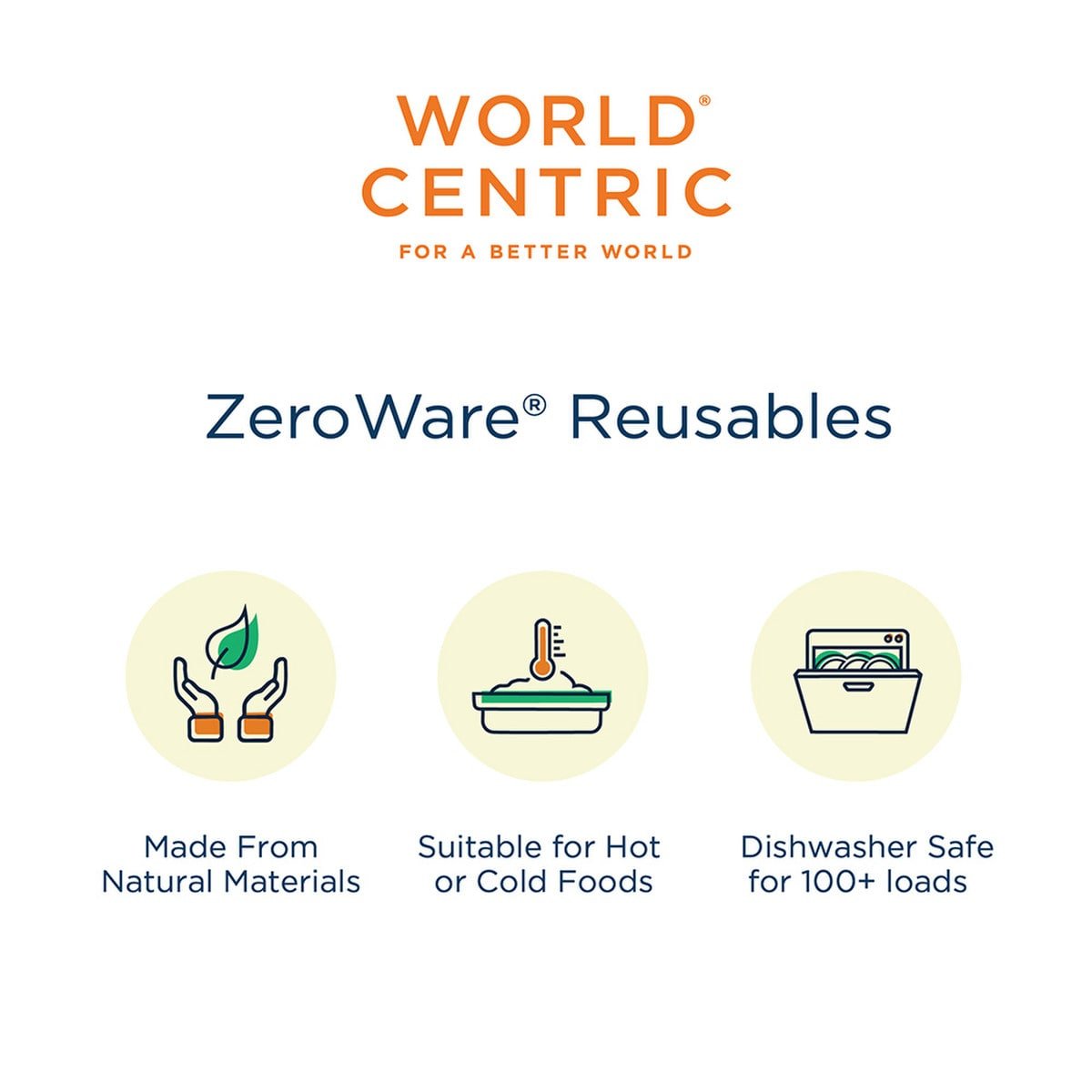 World Centric ZeroWare 56 oz Bowl, Matte White (QTY:25)