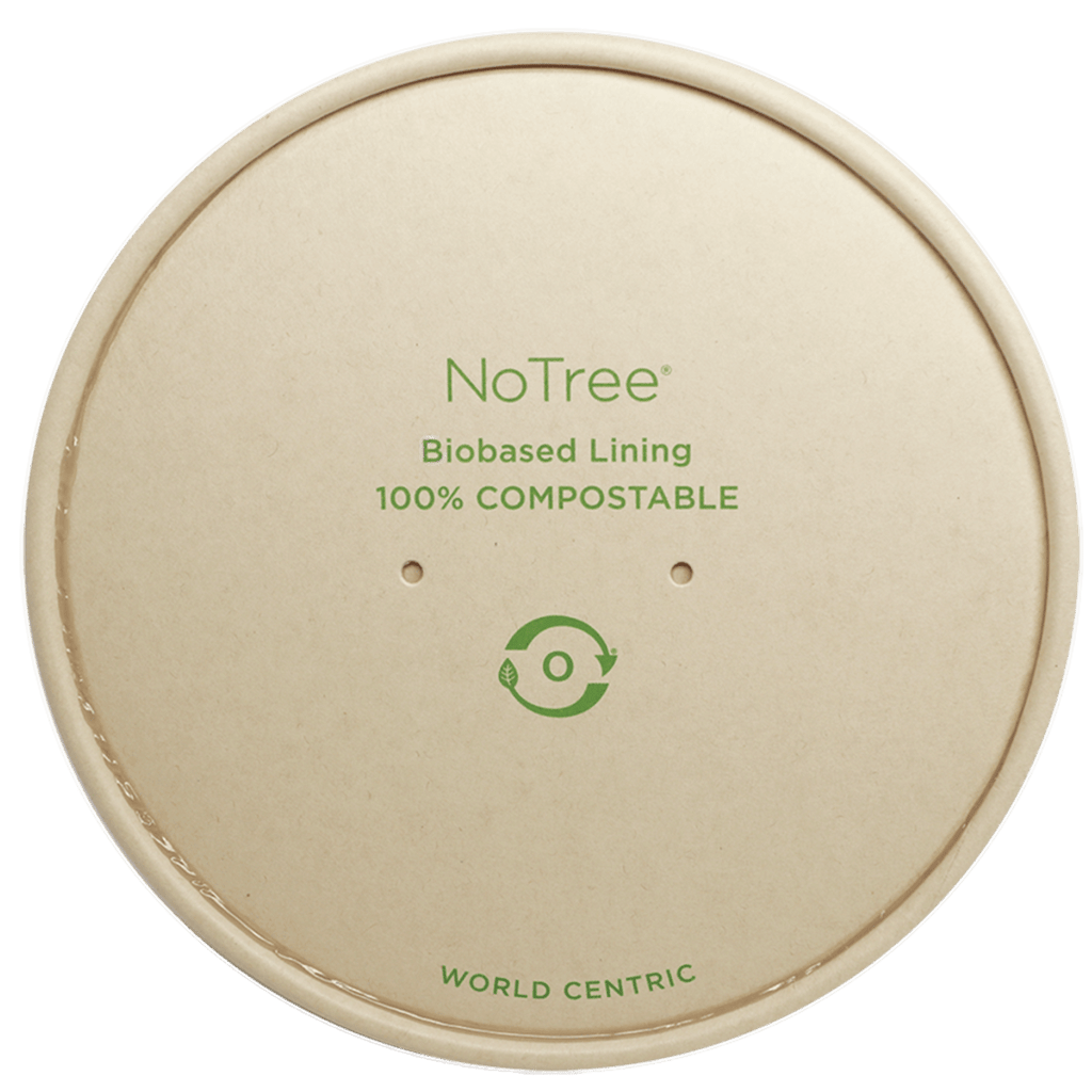 World Centric LID Paper - 24-32 oz NoTree Wide Paper Bowl (QTY:300)