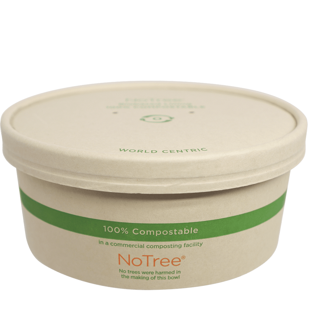 World Centric LID Paper - 24-32 oz NoTree Wide Paper Bowl (QTY:300)