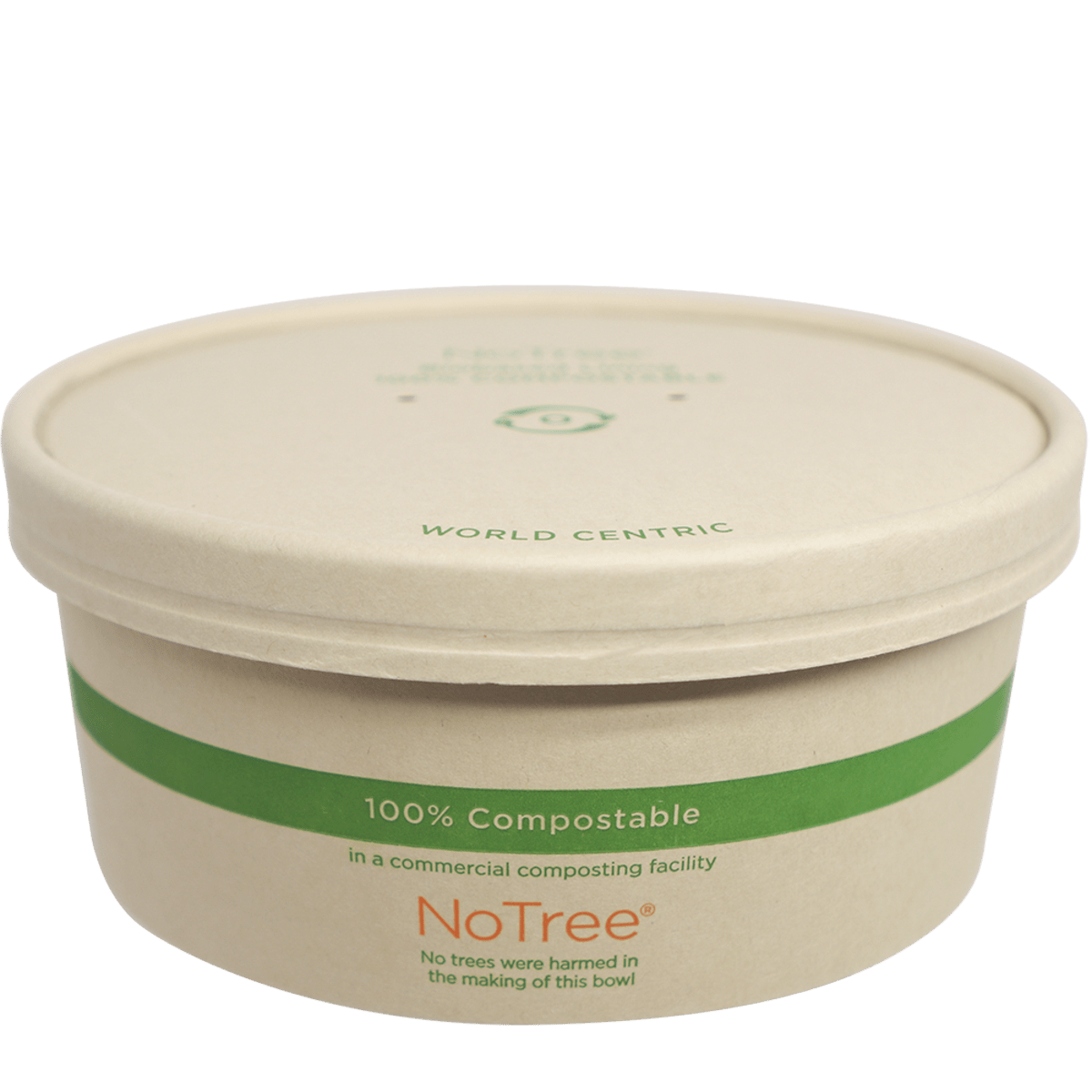 World Centric LID Paper - 24-32 oz NoTree Wide Paper Bowl (QTY:300)