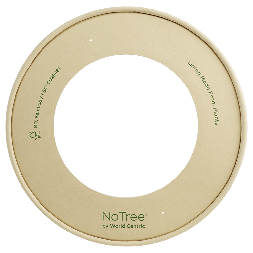 World Centric LID Paper with PLA Window - 42 oz Wide Paper Bowl (QTY:150)