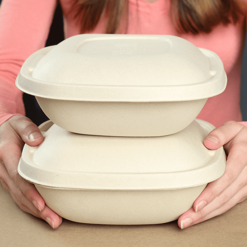 World Centric 32 oz Fiber Square Bowl, Bamboo & Plant Fiber (QTY 400), SKU BQ-SC-32-LFS