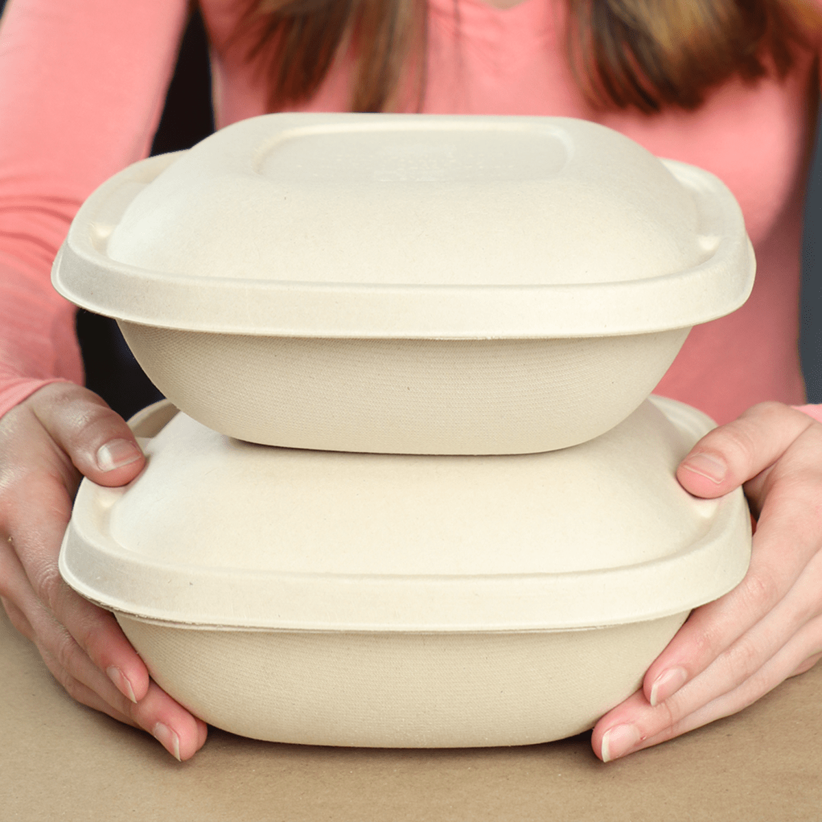 World Centric 32 oz Fiber Square Bowl, Bamboo & Plant Fiber (QTY 400), SKU BQ-SC-32-LFS