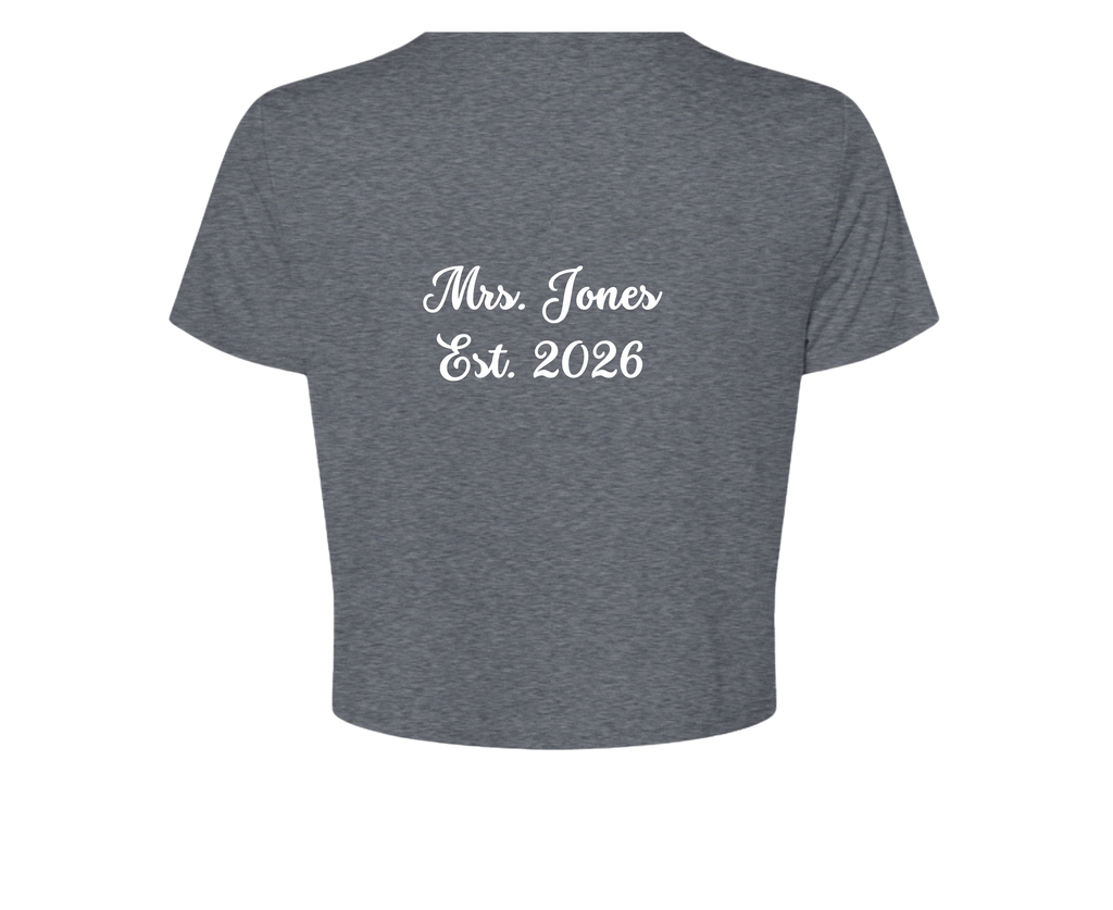 Customizable: Bride Interlocking Rings Cropped Tee