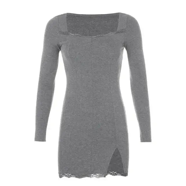 Brooklyn Long Sleeve Lace Detail Party Dress