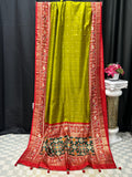 Patola print saree : henna green