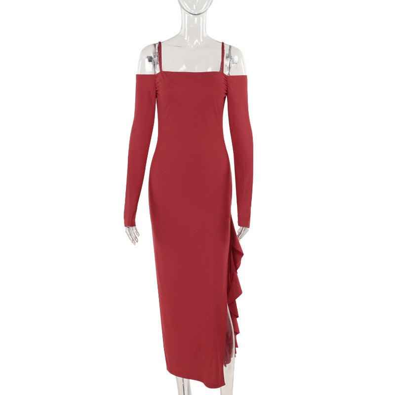 One Shoulder Dress : With Slit Dress