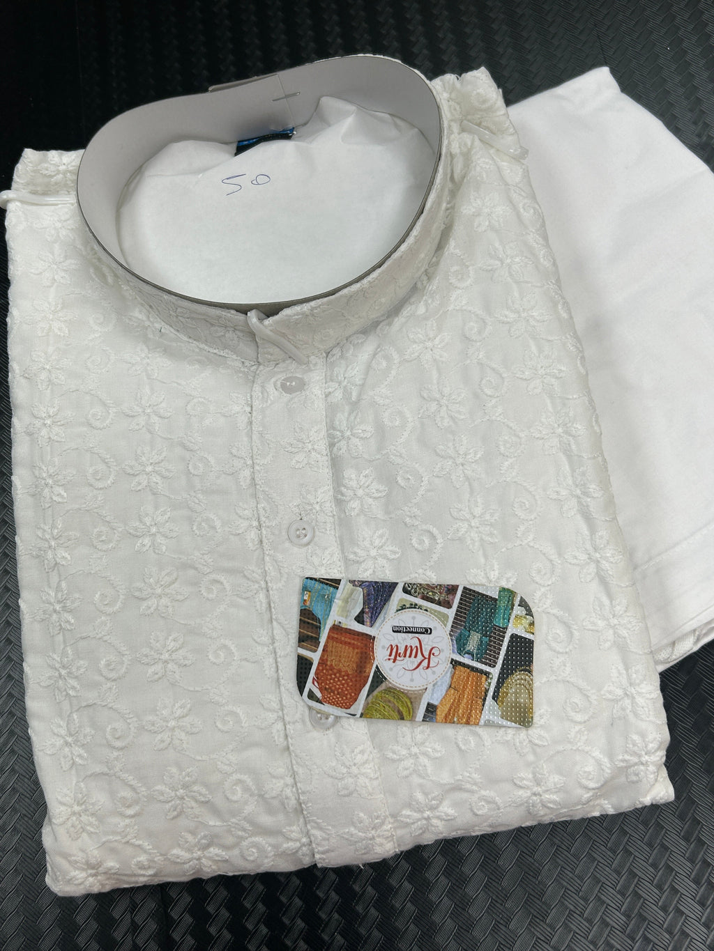 Soft cotton chikankari kurta pajama set