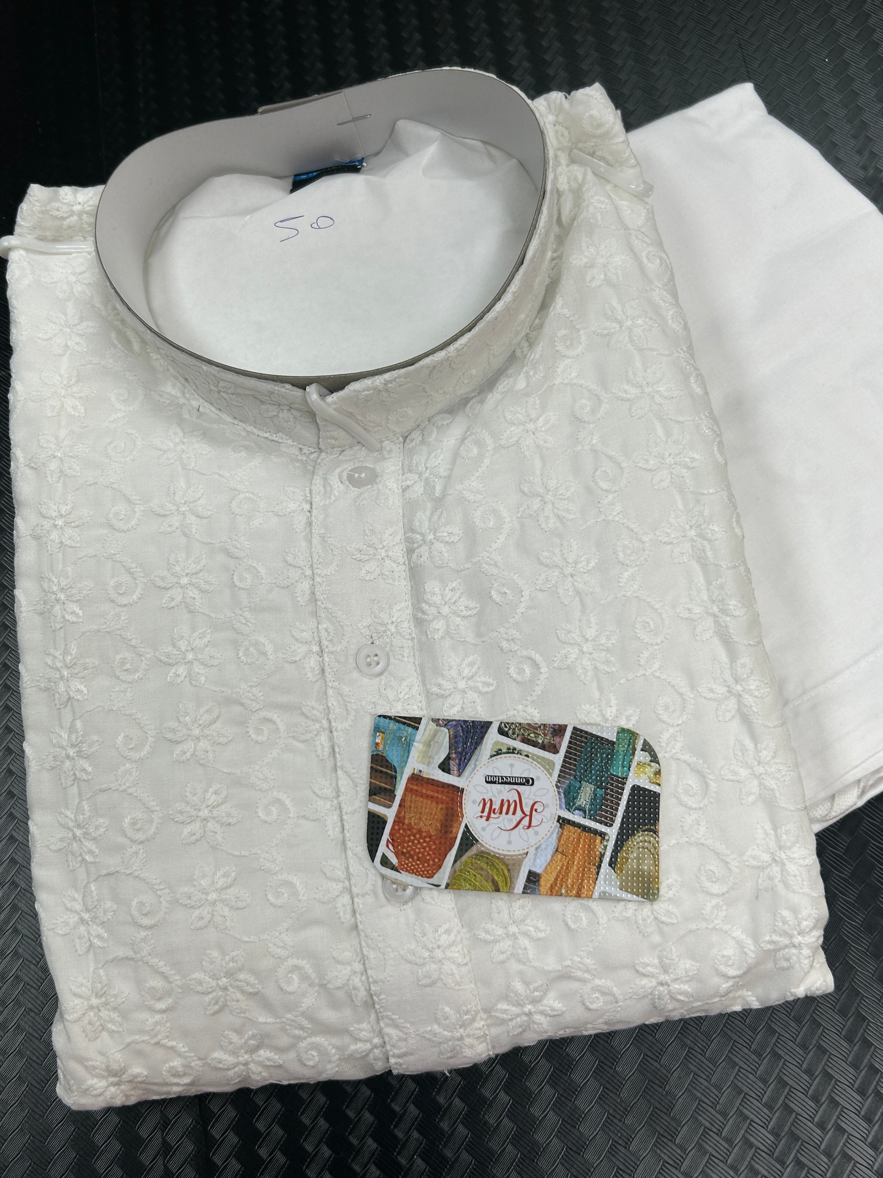 Soft cotton chikankari kurta pajama set