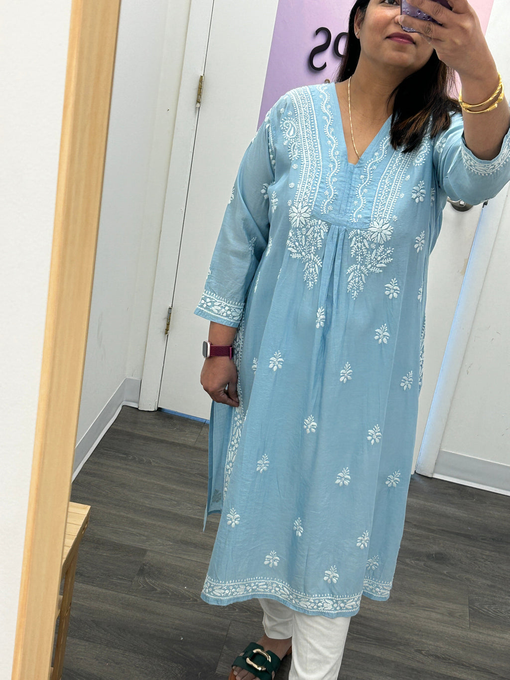 Chikankari cotton Kurti