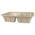 World Centric Half Size (112 oz) Fiber Catering Pan PLA Lined, 2-Compt (QTY:200)