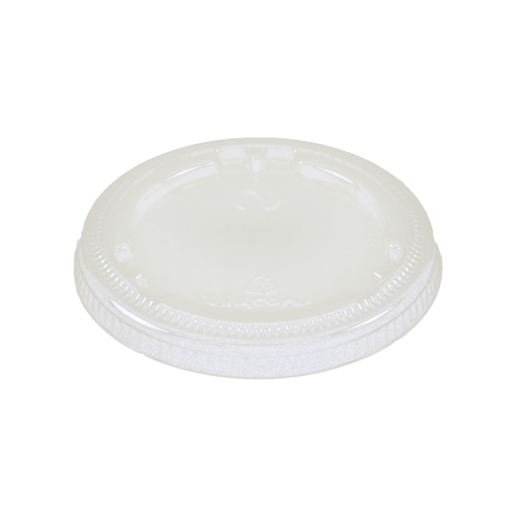 World Centric LID PLA - Fits 4 to 9oz Cold Cups and 2oz Squat Portion Cup, Flat, No Straw Hole, Clear (QTY:1000)