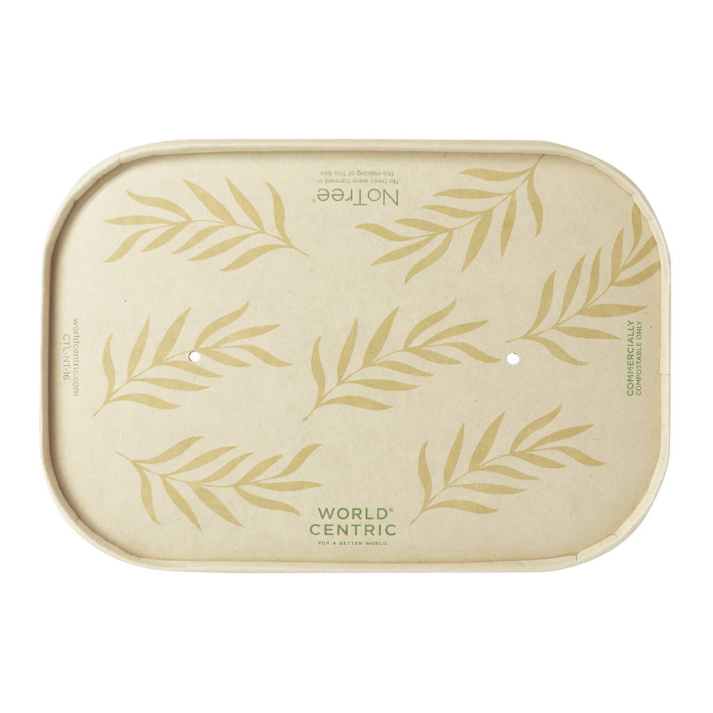 World Centric Lid Paper - 16-32 oz NoTree Rectangular Containers (QTY:300)