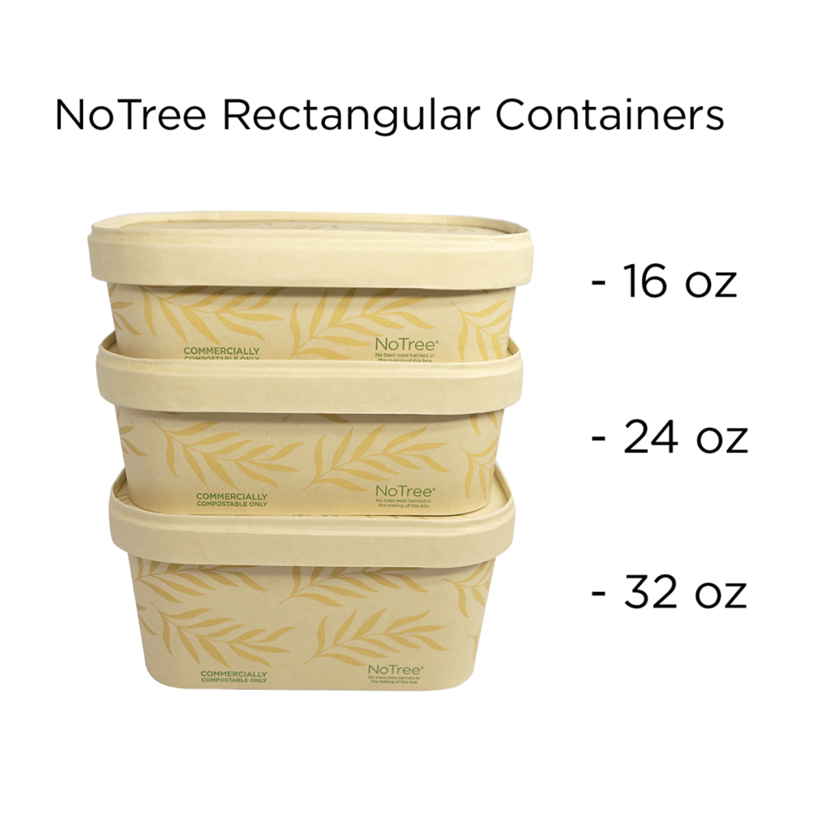 World Centric Lid Paper - 16-32 oz NoTree Rectangular Containers (QTY:300)