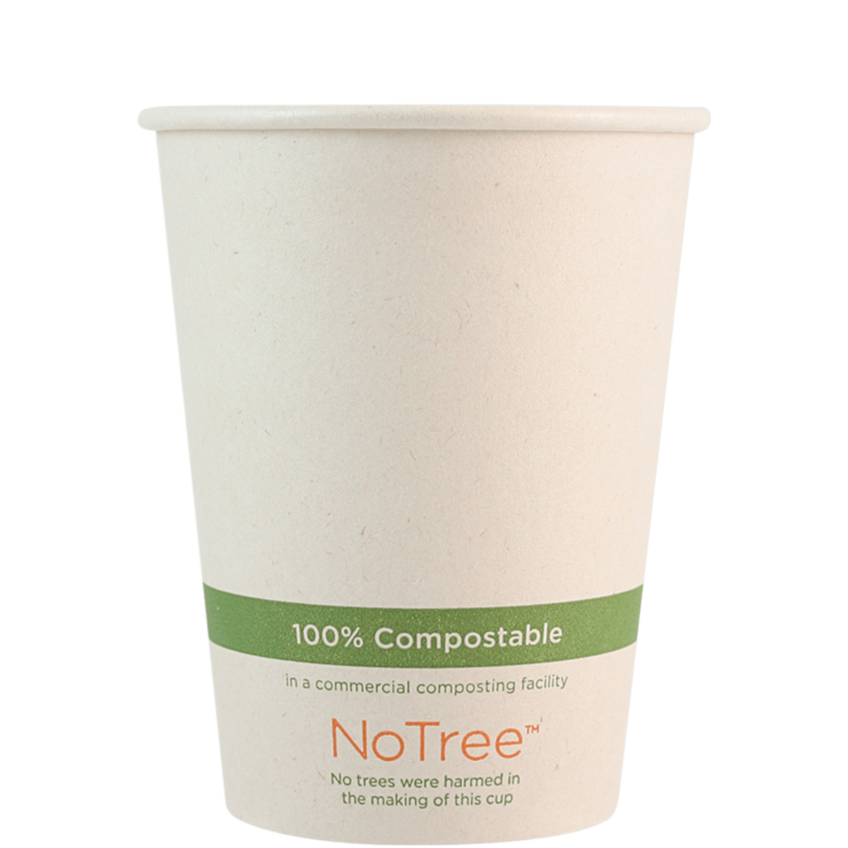 World Centric NoTree Compostable 12oz Hot Cups 100% Bamboo Paper, Unbleached (QTY 1000), SKU CU-SU-12