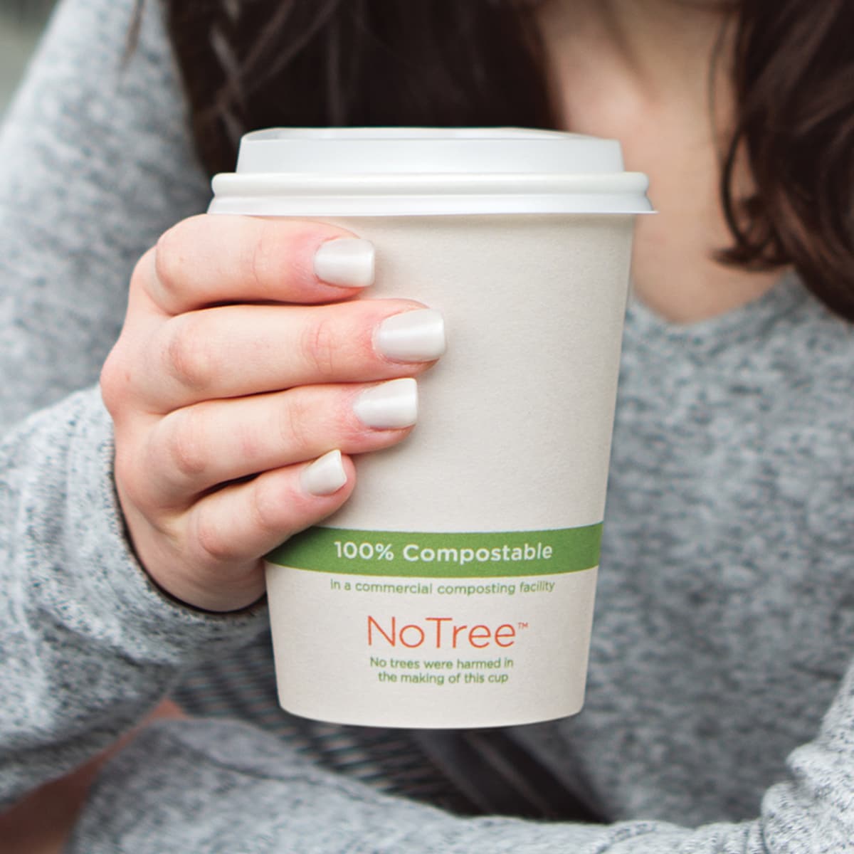 World Centric NoTree Compostable 12oz Hot Cups 100% Bamboo Paper, Unbleached (QTY 1000), SKU CU-SU-12