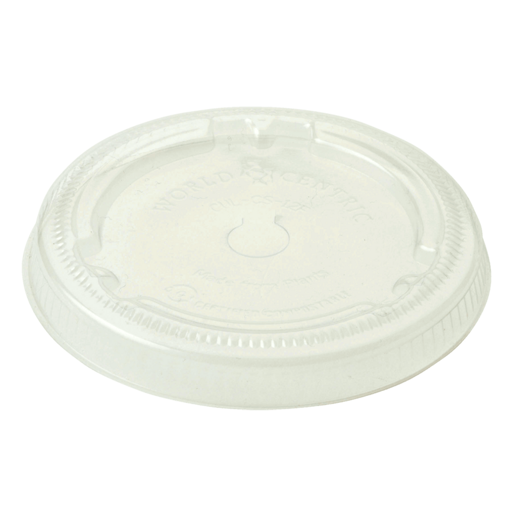 World Centric Lids PLA – For 12-22 oz Paper Cold Cups, Clear (QTY:1000)