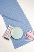 Chiapas Plaid Light Blue Table Runner