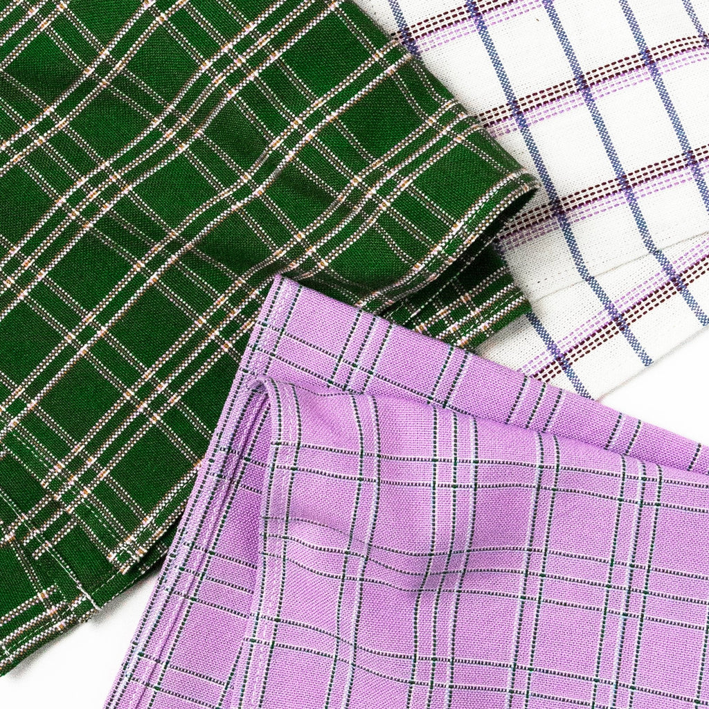 Chiapas Plaid Lilac Table Runner