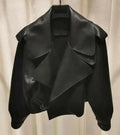 Chic Faux Leather Jacket Autumn Streetwear