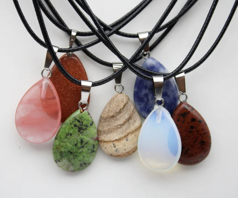 Crystal Teardrop Pendant Necklace