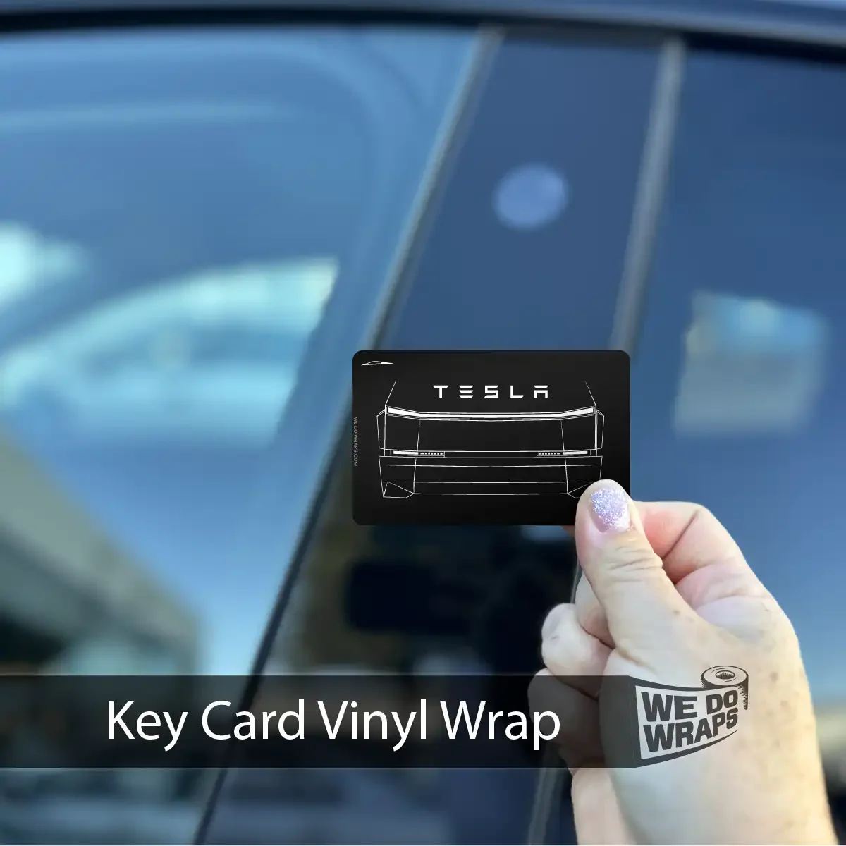 Cybertruck Front Outline | NFC Key Card Wrap