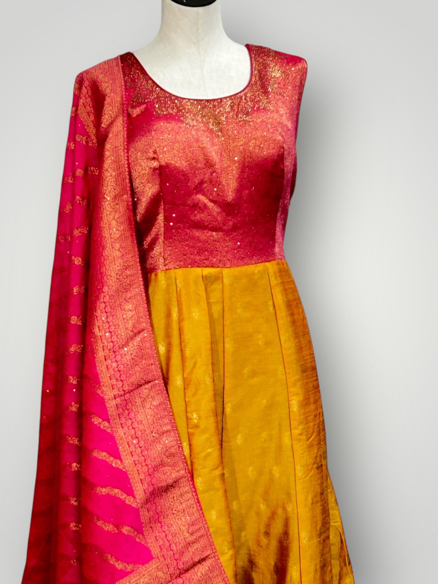 Party wear long gown | pure silk gown