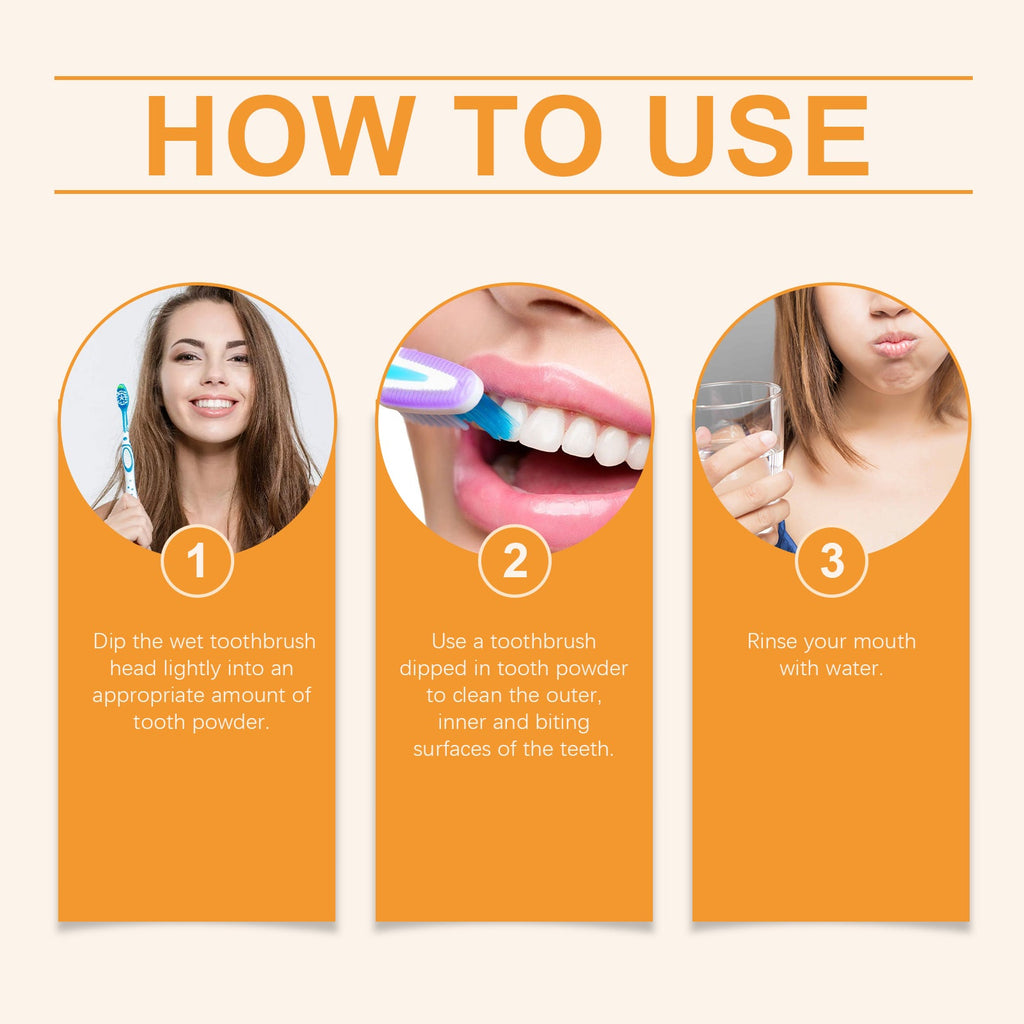 Oralhoe White Turmeric Tooth Cleaning Powder Yellow Teeth Stains Odor Mouth Cleaning Care Clean Smile Tooth Cleaning Powder