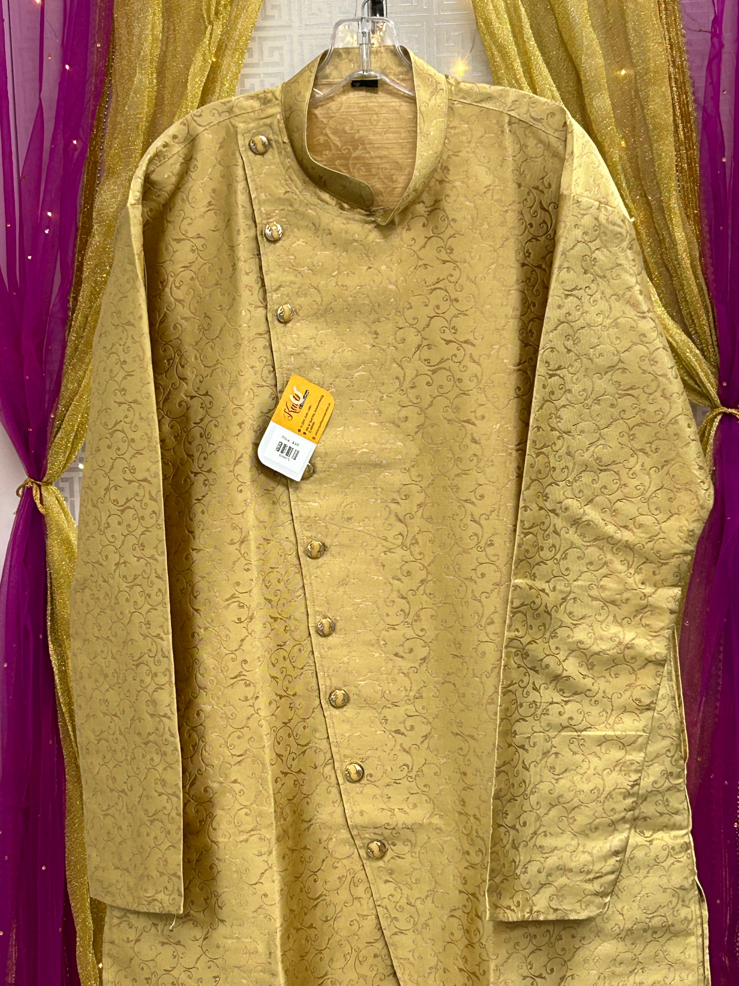 Gold kurta with gold pant