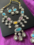 Moissanite necklace set with Maang Teeka