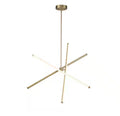 HUOKU 40-Watt 3-Light Dimmable Integrated LED Aged Brass Sputnik, Tubed Linear, Cylinder Chandelier for Dining Room