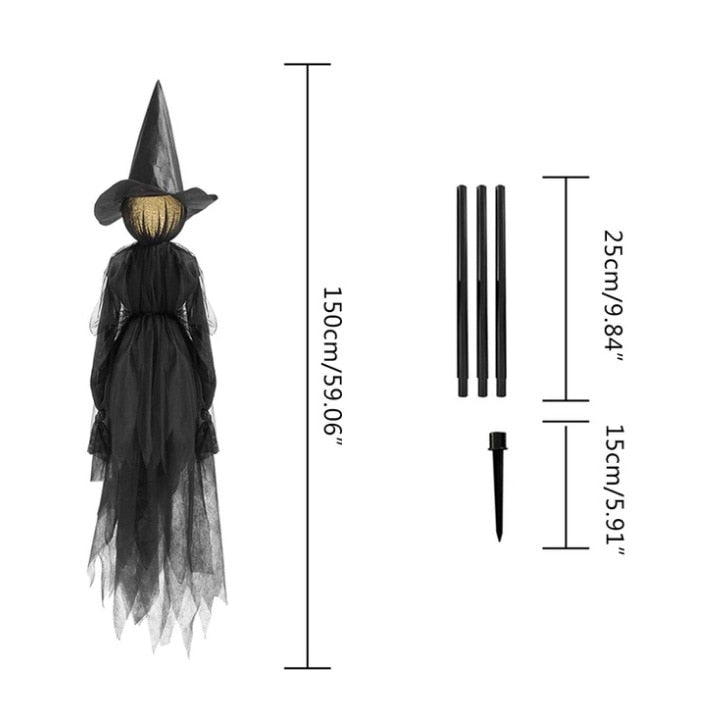 Halloween Light-Up Witches Ghost Halloween Decoration Horror Props Creepy Skeleton For Halloween Decoration Voice Control