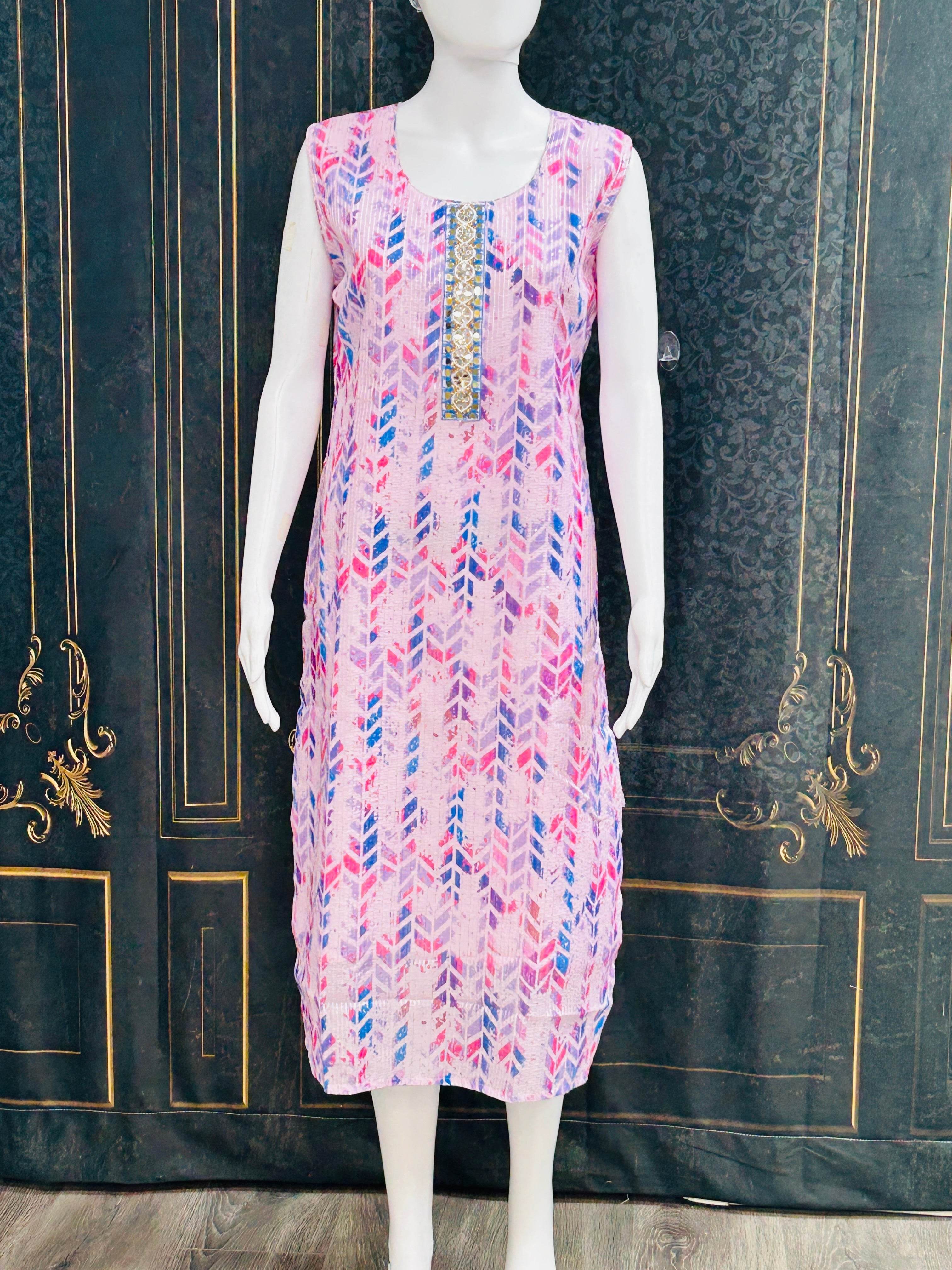 Georgette kurti | three fourth sleeves available