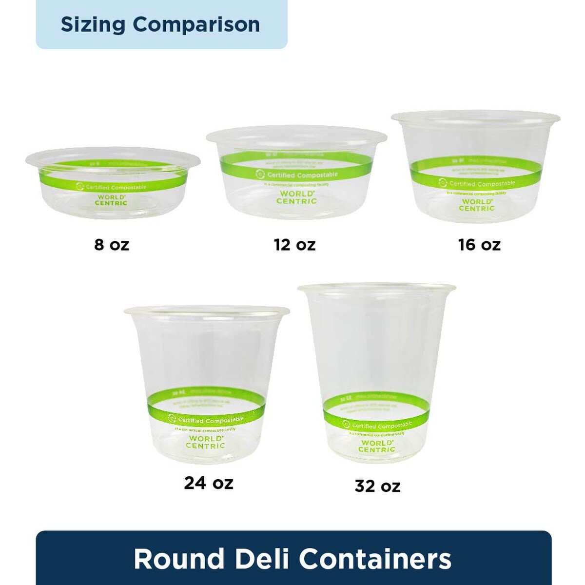 World Centric 8 oz Round Deli, Clear (QTY:1000)