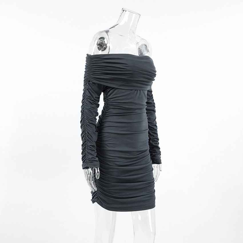 Euro Slimming Dress: Versatile One-Collar Design