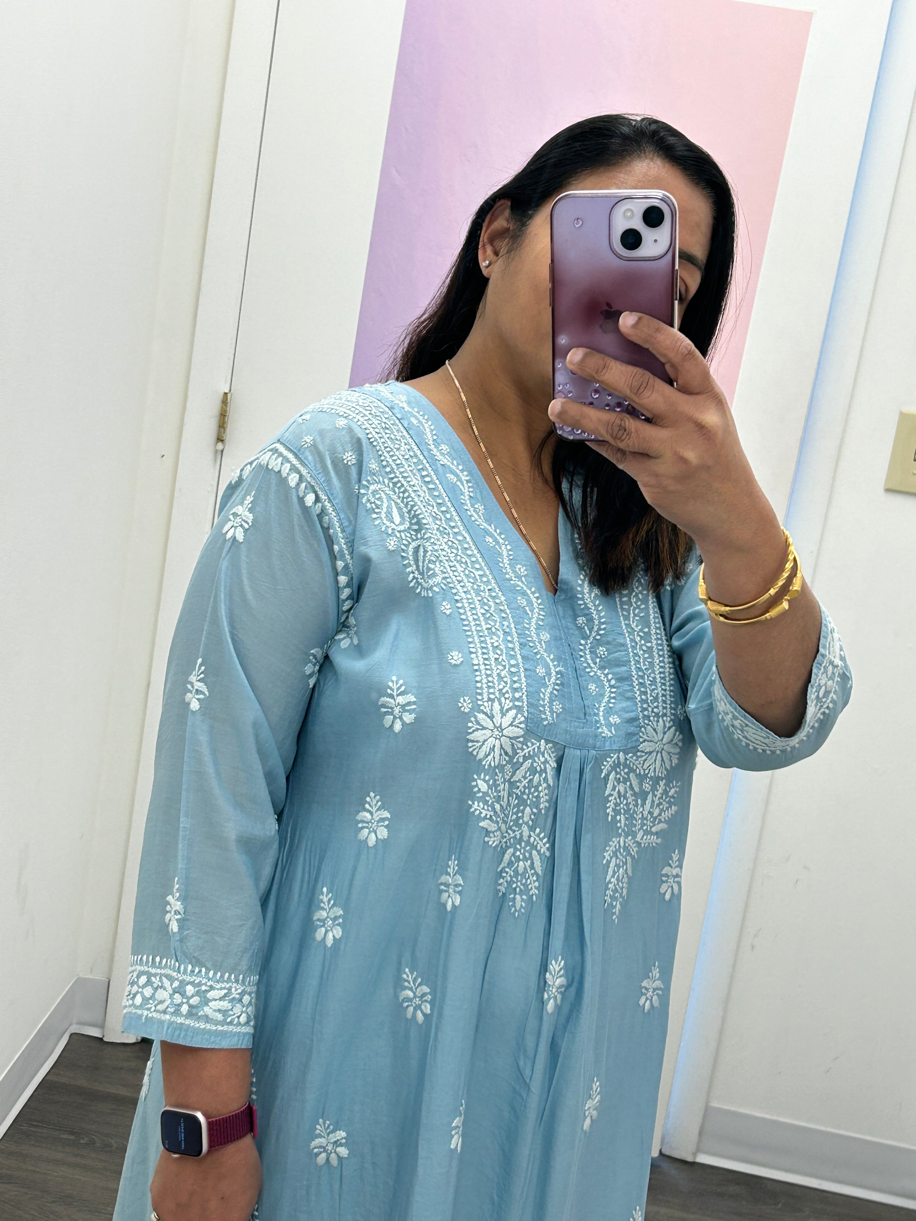 Chikankari cotton Kurti
